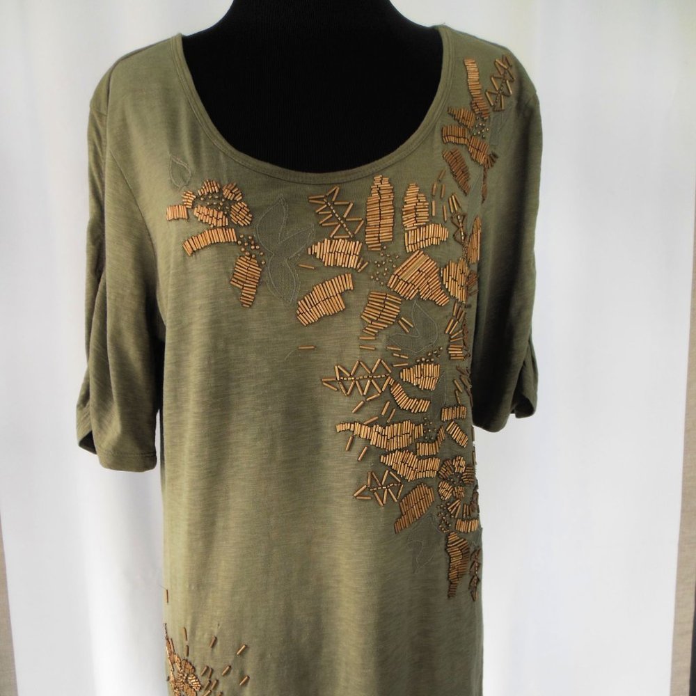 Style & Co. Beaded Embroidered Shirt